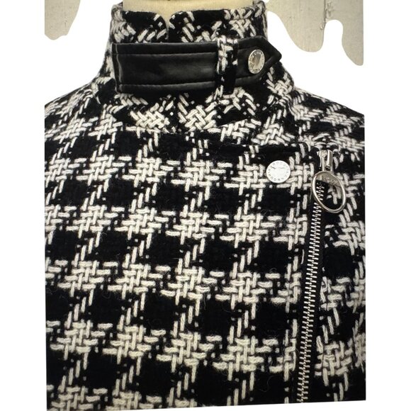 Barbour International Black Streak Houndstooth Jacket Womens Size 6 Wool Blend - Picture 4 of 14
